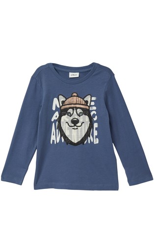 Pamučna majica dugih rukava s motivom od šljokica