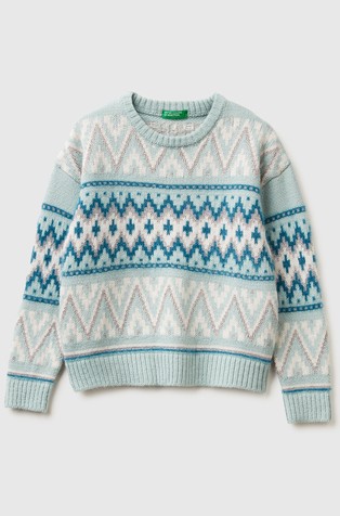 Pleten pulover sa žakard uzorkom