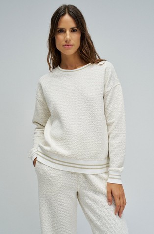 Sweatshirt with jacquard and lurex