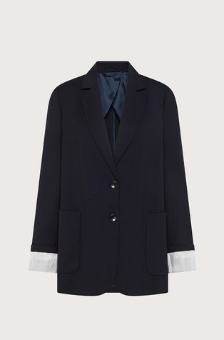 Duži sako od rastezljive vunene tkanine