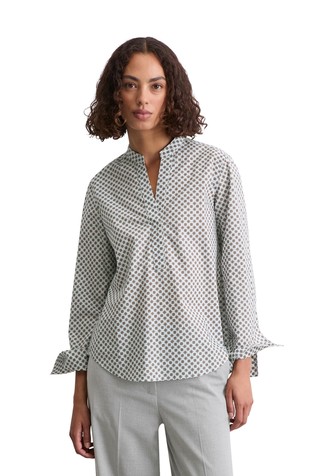 Regular tunic blouse made from organic cotton poplin