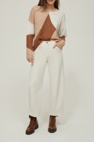 Široke pamučne hlače s remenčićem na nogavicama