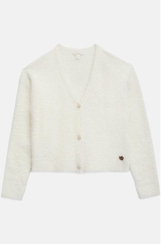 Čupav kardigan s V-izrezom