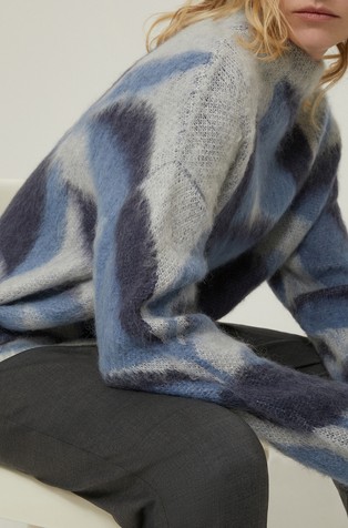 Pleten pulover od mješavine s moherom