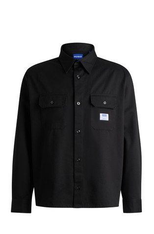 Platnena pamučna košulja s logo našivkom