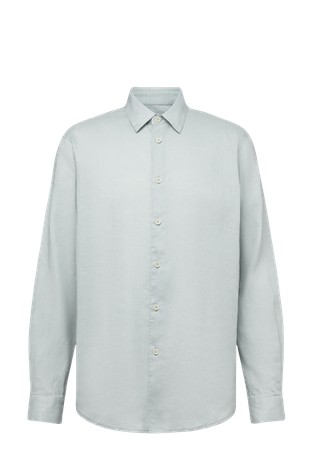 Regular fit shirt in linen-cotton mix