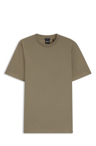 Cotton T-shirt with herringbone structure