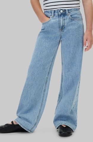 Jeans hlače s visokim strukom i širokim nogavicama