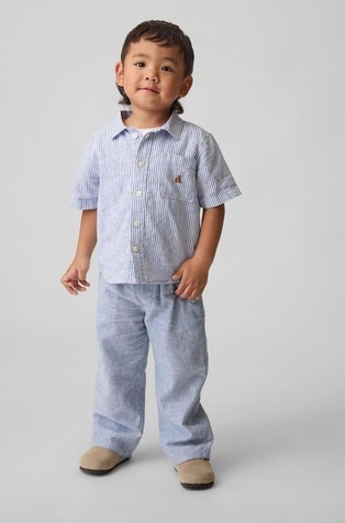 Hlače od mješavine lana i pamuka za djecu dječake