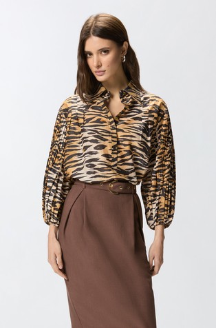 Bluza od pamuka i svile sa životinjskim uzorkom