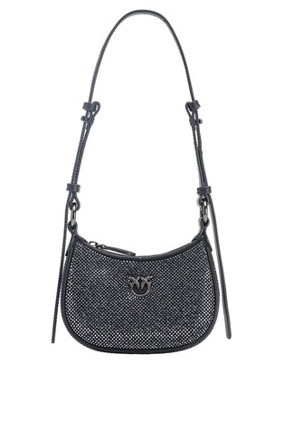 Half Moon Baby kožna torbica s ukrasnim kamenčićima