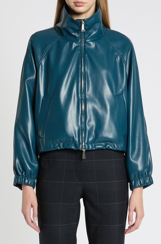 Shiny faux-leather jacket