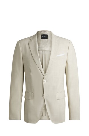 Slim fit sako s uzorkom od mješavine vune