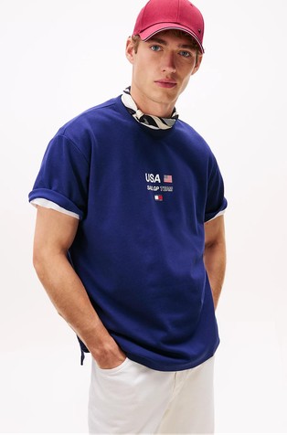 Tommy x U.S. Sail GP Team relaxed fit logo majica kratkih rukava