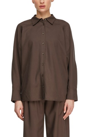 Oversized shirt blouse in a lyocell and linen blend