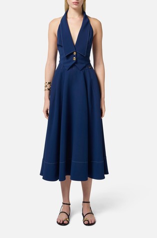 Prsluk od krep tkanine s kontrastnim šavovima