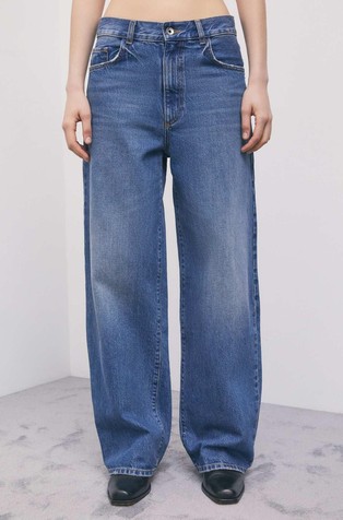 Široke jeans hlače s niskim strukom