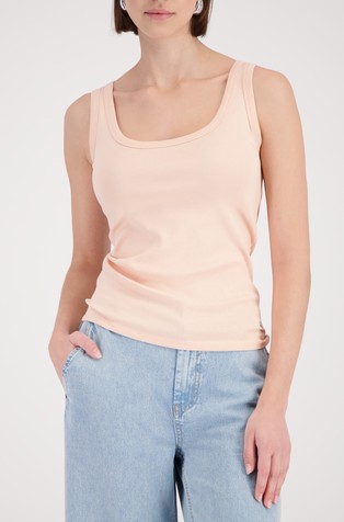 Stretch cotton sleeveless top