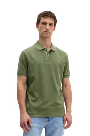 Short-sleeved polo shirt in organic cotton piqué