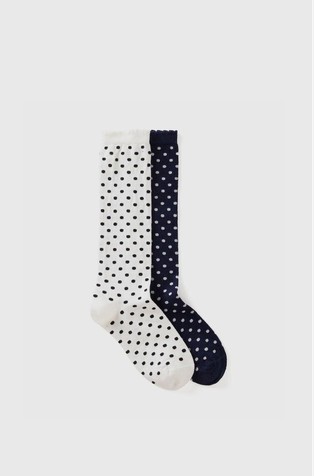 Paket od 2 para visokih čarapa s uzorkom