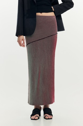 Striped skirt in viscose-blend