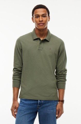 Long-sleeved Cotton Polo Tee