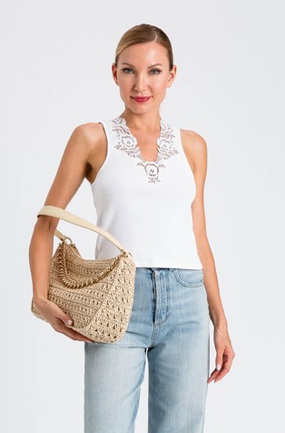 Ribbed top with lace