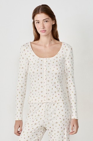 Bethany gornji dio pidžame s cvjetnim uzorkom