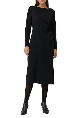 Midi haljina od interlock jersey tkanine s metalnim detaljem