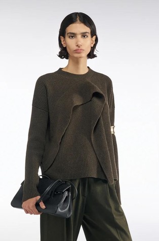 Vanna pleten pulover s volanom