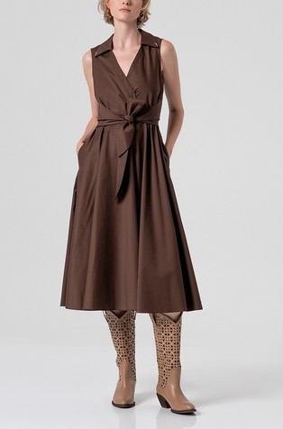 Midi haljina od rastezljivog popelina