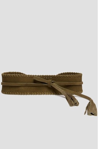 Širok remen od brušene kože