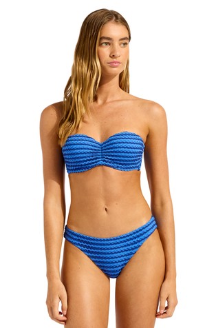 Mesh Effect Bustier Bandeau Bikini Top