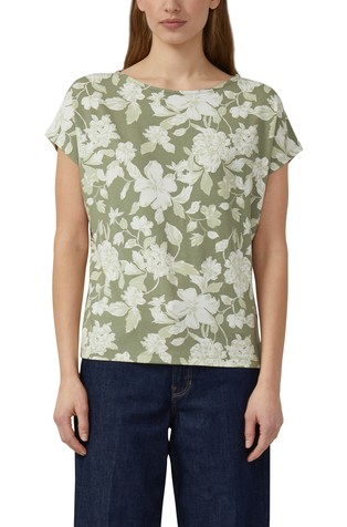 Flowing patterned jersey shirt with dropped shoulders