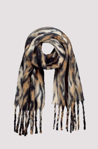 Pleten šal s tigrastim uzorkom