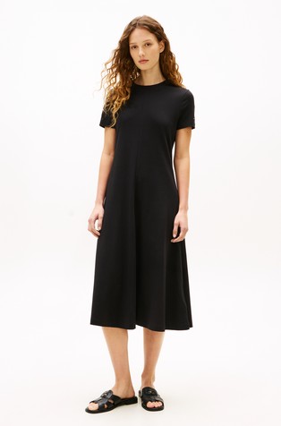 Zvonasta midi haljina kratkih rukava