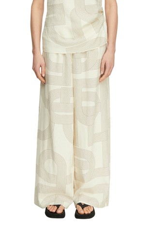 Široke hlače od mješavine lana