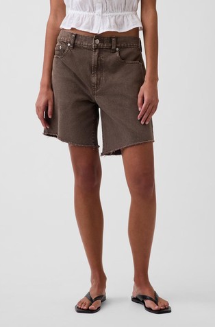 Loose fit denim bermude