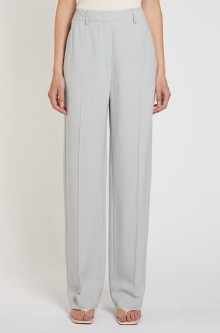 Straight fit viscose blend trousers