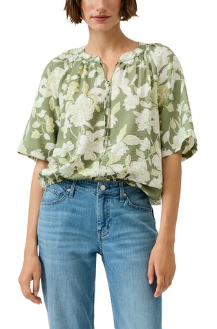 Structured viscose blend blouse