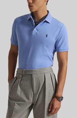 Custom Slim Fit Stretch Mesh Polo Shirt