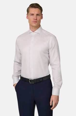 Slim fit prugasta pamučna košulja