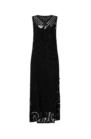 Sleeveless lace knitted dress