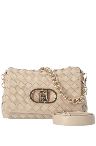 Braided faux-suede shoulder bag