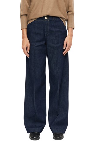 Jeans hlače s visokim strukom i širokim nogavicama