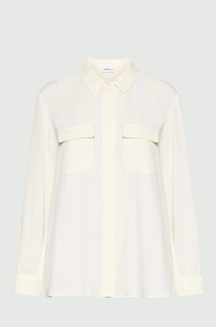 Silk-blend crêpe de Chine shirt