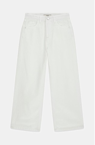 Wide jeans in cotton blend denim