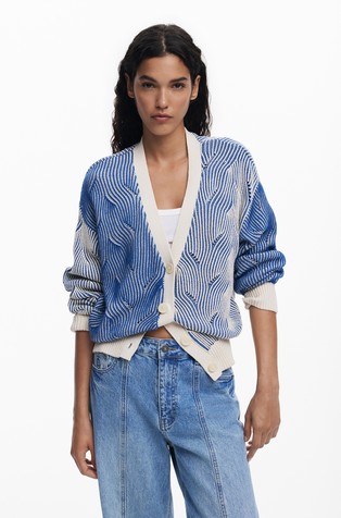 Kardigan s dvobojnim uzorkom