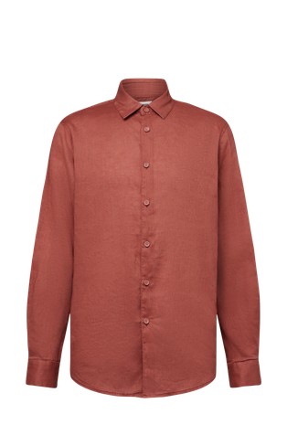 Regular fit shirt in linen-cotton mix