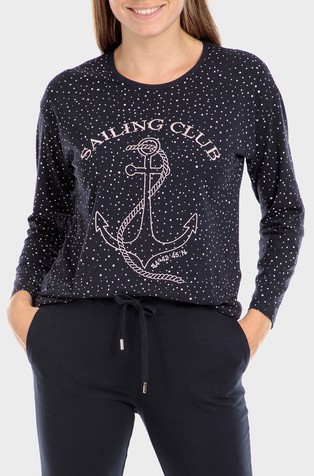 Patterned cotton T-shirt